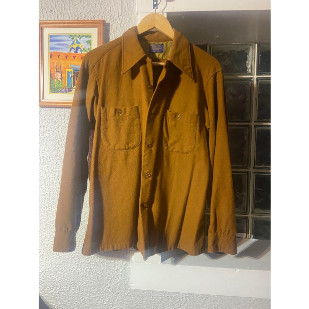 Pendleton 60’s 100 Percent Wool Board Shirt w Loop Collar Sz Large